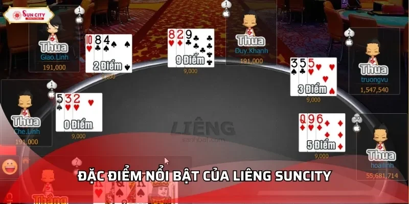 Đặc điểm nổi bật của liêng Suncity